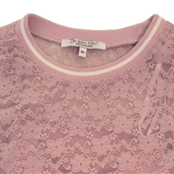 On S’en Fout Des Garçons Lilac Lace Top with Slip Size 16 - Picture 7 of 10